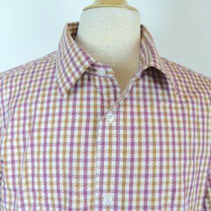 Original Penguin plaid shirt 2xl cotton cream gold maroon checks NWT